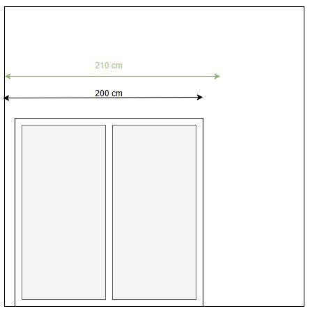 medir ancho estor enrollable con espacio a un lado