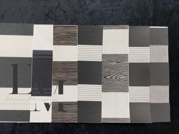 greyBlack3ampliada Estores Noche y Día-Tejidos Grises y Negros