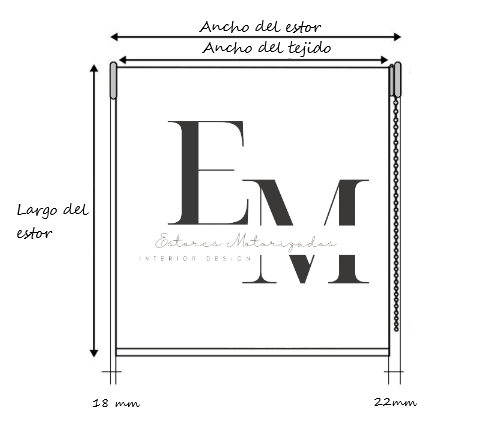 medidas estor emrollable ayuda
